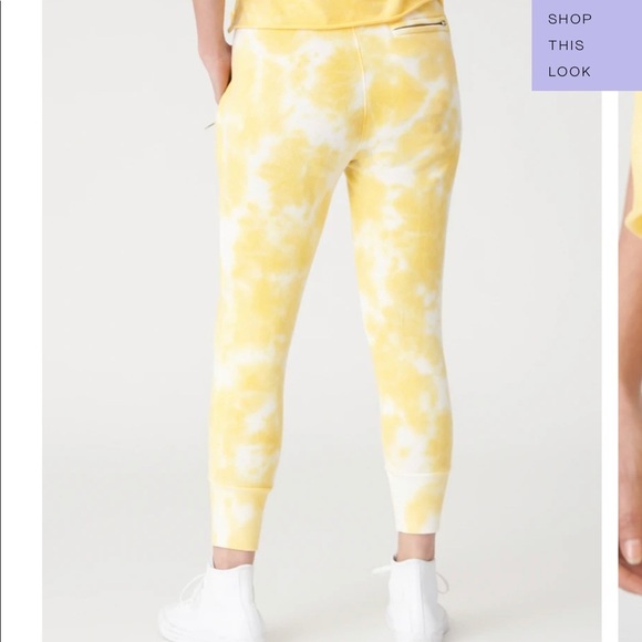 NWT Sincerely Jules for Bandier The Juniper Jogger in Vintage Yellow Tie Die - Picture 7 of 9
